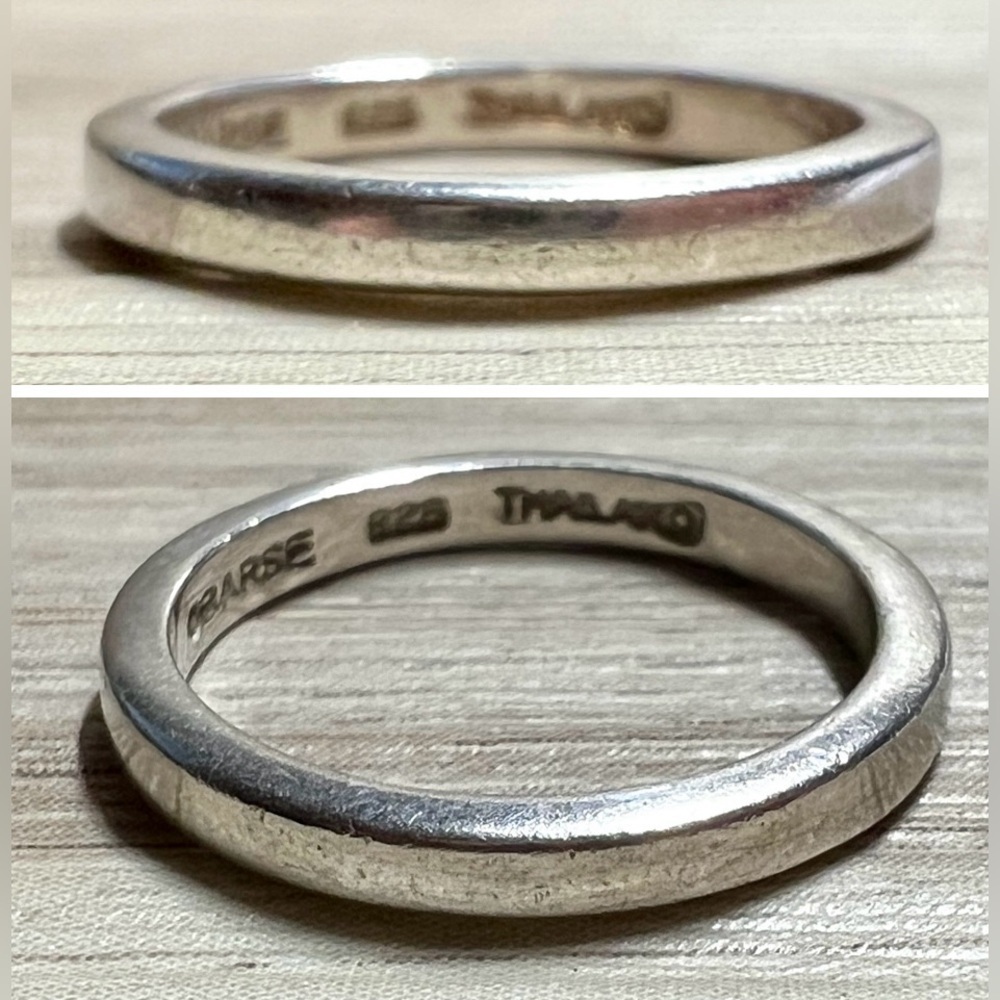 Vintage Designer Signed Barse Sterling Silver Thin Band Ring, Size 5, 1.9g